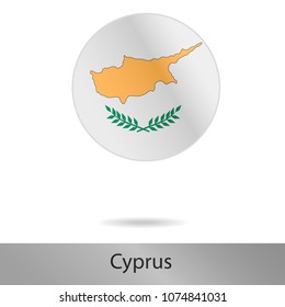 The Cyprus round icon with shadow