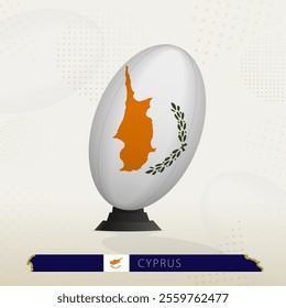 Cyprus Rugby Ball on Rugby Kicking Tees with Modern Design. Illustration perfect for sports, national pride, and rugby-related projects.