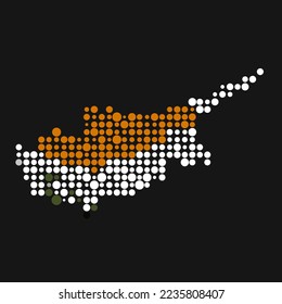 Cyprus Silhouette Pixelated pattern map illustration