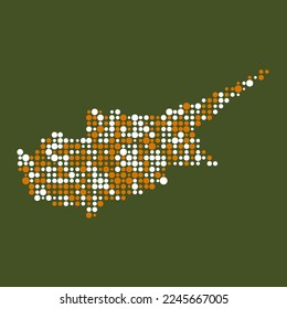 Cyprus Silhouette Pixelated pattern map illustration