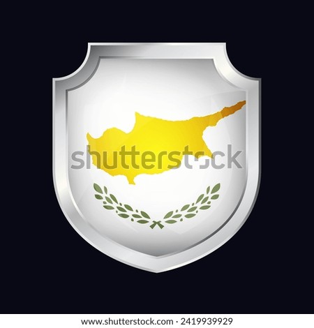 Cyprus Silver Shield Flag Icon