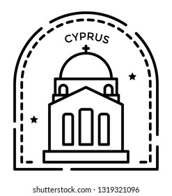 Cyprus stamp line icon 