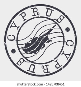 Cyprus Stamp Postal. Map Silhouette Seal. Passport Round Design. Vector Icon. Design Retro Travel.