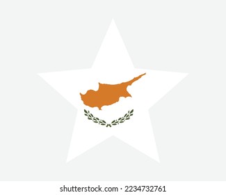 Cyprus Star Flag. Cypriot Star Shape Flag. Republic of Cyprus Country National Banner Icon Symbol Vector 2D Flat Artwork Graphic Illustration svg