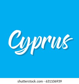 cyprus, text design. Vector calligraphy. Typography poster. Usable as background.