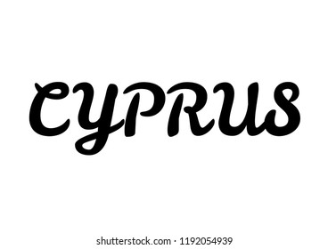 cyprus. Text design. Vector illustration.