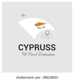 Cyprus The Travel Destination logo - Vector travel company logo design - Country Flag Travel and Tourism concept t shirt graphics - vector illustration