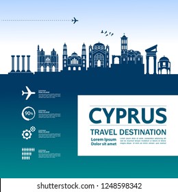 Cyprus Travel Destination Vector.