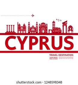 Cyprus Travel Destination Vector.