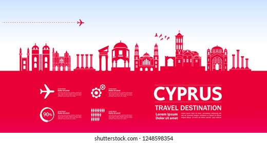 Cyprus Travel Destination Vector.