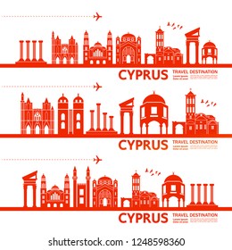 Cyprus Travel Destination Vector.