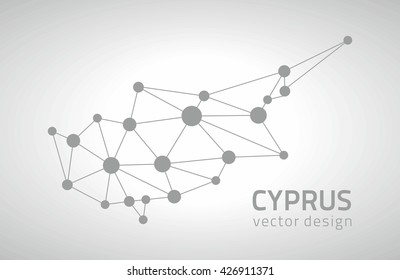 Cyprus vector contour  grey map