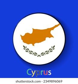 Cyprus vector flag. Football europe 2024 tournament championship. Round badges of the country in the actual championship colors.