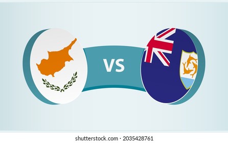 Cyprus versus Anguilla, team sports competition concept. Round flag of countries.