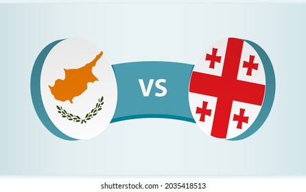 Cyprus versus Georgia, team sports competition concept. Round flag of countries.