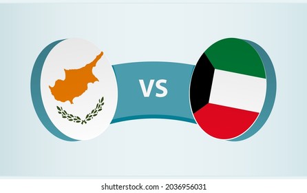 Cyprus versus Kuwait, team sports competition concept. Round flag of countries.