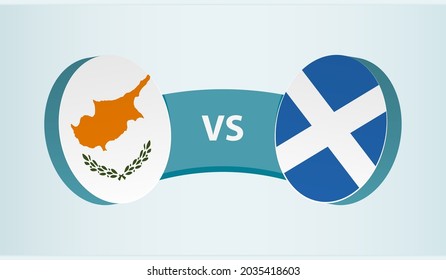 Cyprus versus Scotland, team sports competition concept. Round flag of countries.