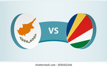 Cyprus versus Seychelles, team sports competition concept. Round flag of countries.