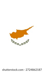 Bandera de la Vertical de Chipre en colores, dimensiones y Relación de aspecto oficiales. Bandera de Vector que simboliza el orgullo nacional, la identidad, el patrimonio, el patriotismo y la autoridad