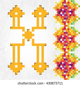 Cyrillic russian alphabet with geometric elements