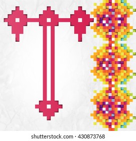 Cyrillic russian alphabet with geometric elements