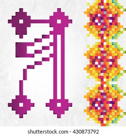 Cyrillic russian alphabet with geometric elements