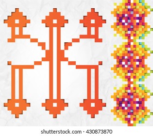 Cyrillic russian alphabet with geometric elements