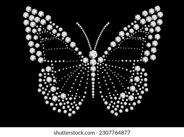 cyrstal hotfix butterfly vector design