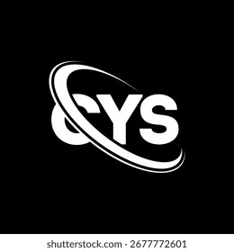 Logótipo CYS. Carta CYS. Design do logotipo da letra CYS. Logótipo S inicial ligado ao círculo e ao monograma em maiúsculas. Tipografia CYS para marca de tecnologia, negócios e imóveis.