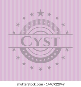 Cyst  retro pink emblem. Vector Illustration. Detailed.