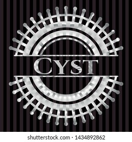 Cyst  silver badge or emblem. Vector Illustration. Mosaic.