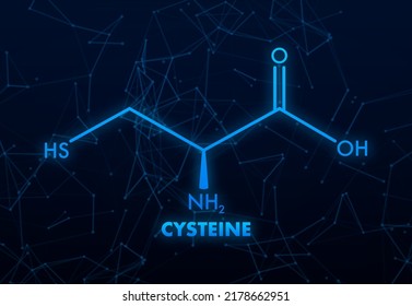 Cysteine molecular skeletal chemical formula. 3d icon with cysteine