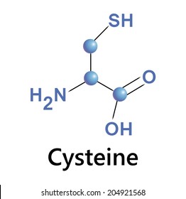 Cysteine molecule structure, medical vector illustration.
