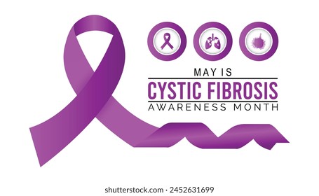 Cystic Fibrosis Awareness Month observed every year in May. Template for background, banner, card, poster with text inscription.