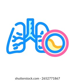 vetor de ícone de cor da doença da fibrose cística. sinal de doença da fibrose cística. ilustração de símbolo isolado