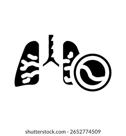 vetor de ícone de glifo da doença da fibrose cística. sinal de doença da fibrose cística. ilustração de símbolo isolado