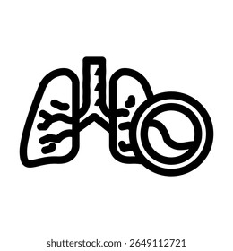 vetor de ícone de linha da doença da fibrose cística. sinal de doença da fibrose cística. símbolo de contorno isolado ilustração preta