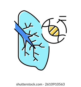cystic fibrosis respiratory disease color icon vector. cystic fibrosis respiratory disease sign. isolated symbol illustration