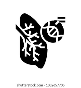 cystic fibrosis respiratory disease glyph icon vector. cystic fibrosis respiratory disease sign. isolated contour symbol black illustration