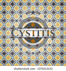 Cystitis arabesque emblem background. arabic decoration.