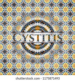 Cystitis arabic style badge. Arabesque decoration.