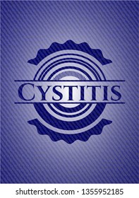 Cystitis emblem with jean texture
