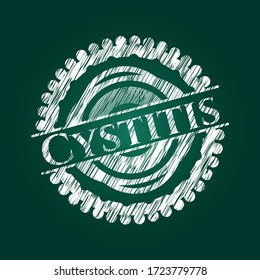 Cistitis en pizarra. Ilustración vectorial. Detallado. 