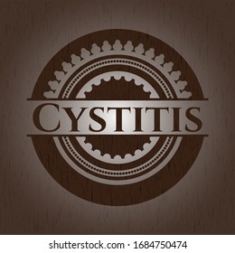 Cystitis wood icon or emblem. Vector Illustration.