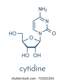 Cytidine RNA building block molecule. Skeletal formula.