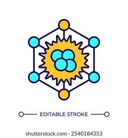 Cytokine RGB color icon. Small protein. Immune system. Cell signaling. Genetics, biochemistry and immunology. Isolated vector illustration. Simple filled line drawing. Editable stroke