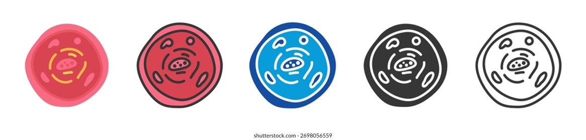 cytoplasm icon set multi style various collection