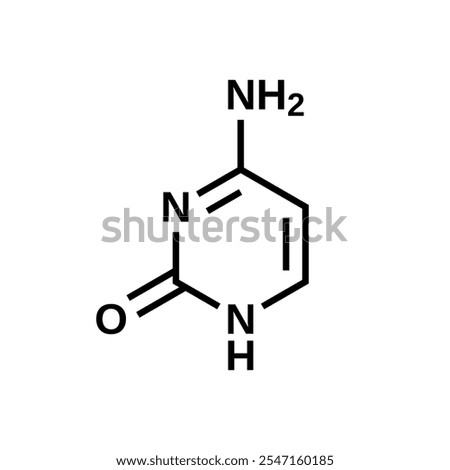 Cytosine structural formula, vector illustration