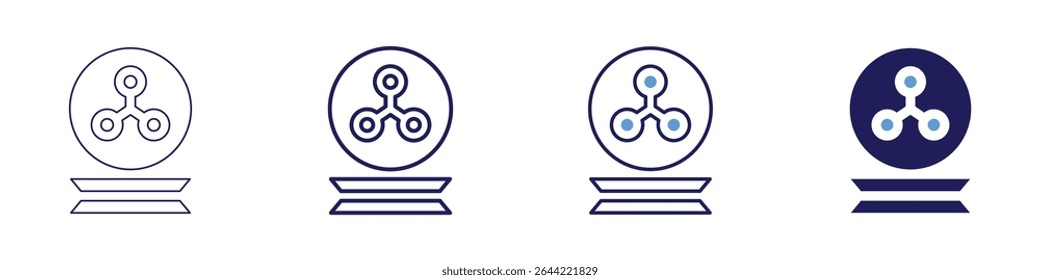 Cytoskeleton network icon in 4 different styles. Thin Line, Line, Bold Line, Duotone. Duotone style. Editable stroke.