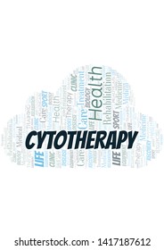 Cytotherapy word cloud. Wordcloud made with text only.